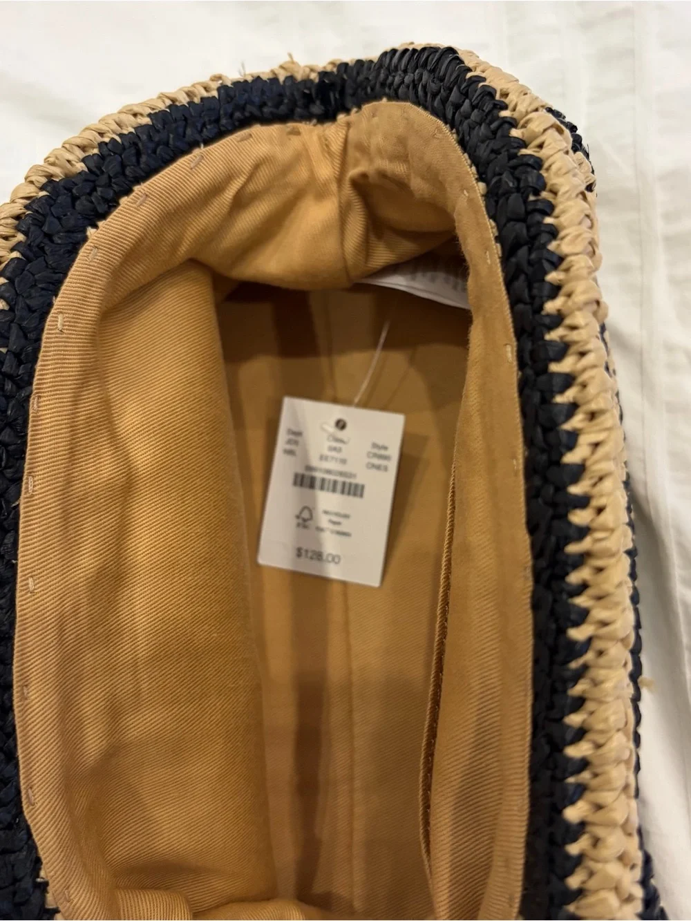 NWT J.Crew Portofino Handknotted Clutch in Stripe - Natural Black - Picture 5 of 5